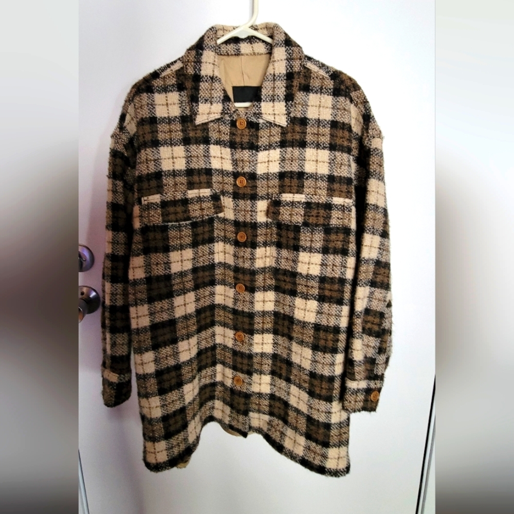 Banana Republic Wool Jacket, Plaid Button-Up